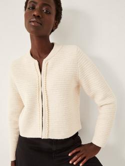 Monsoon Paula Pearl Embellished Cardigan, Ivory, Ivory