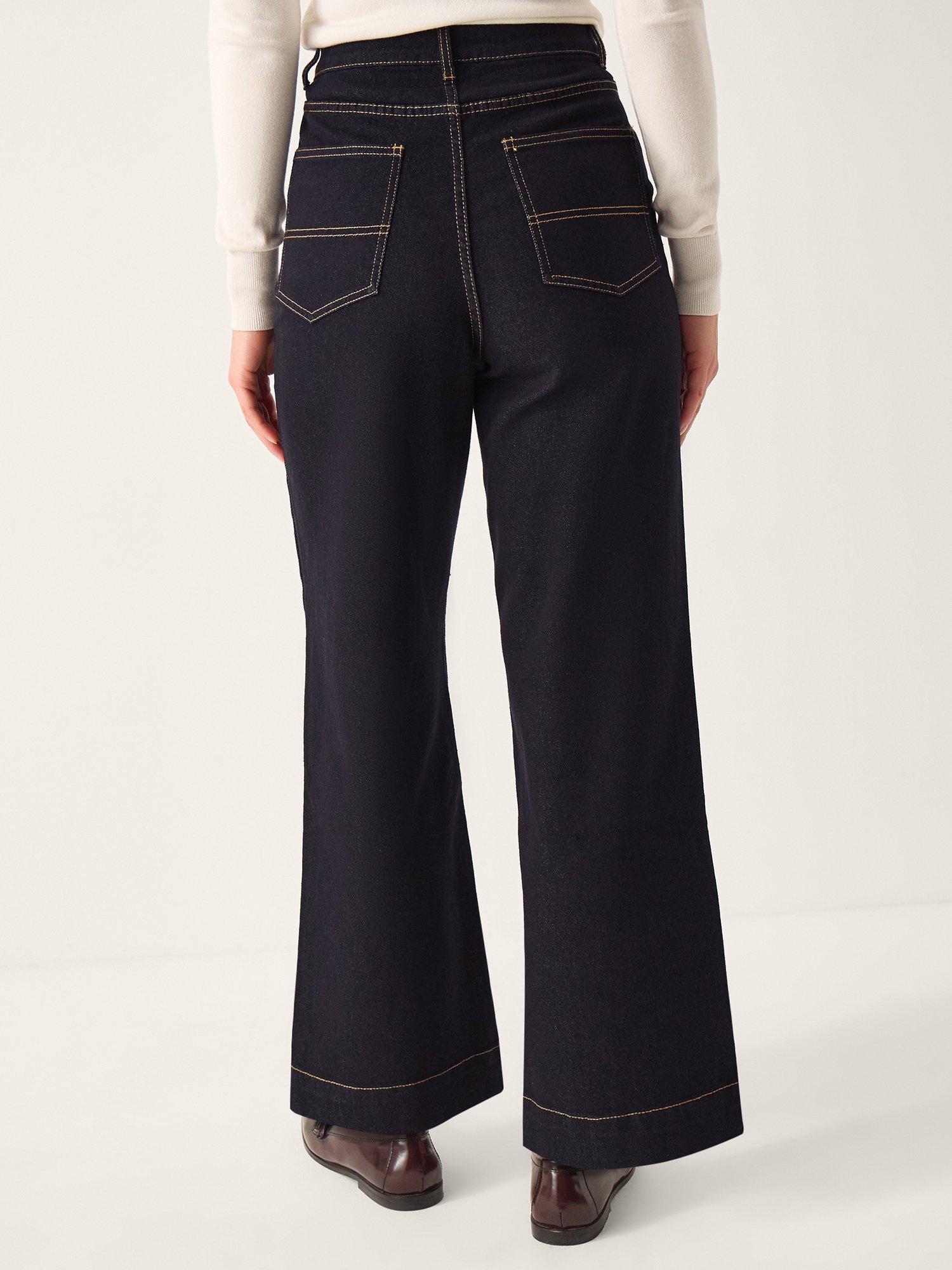 Product image 2 of 5, which shows Monsoon Teri Wide Leg Jeans, Indigo, 8