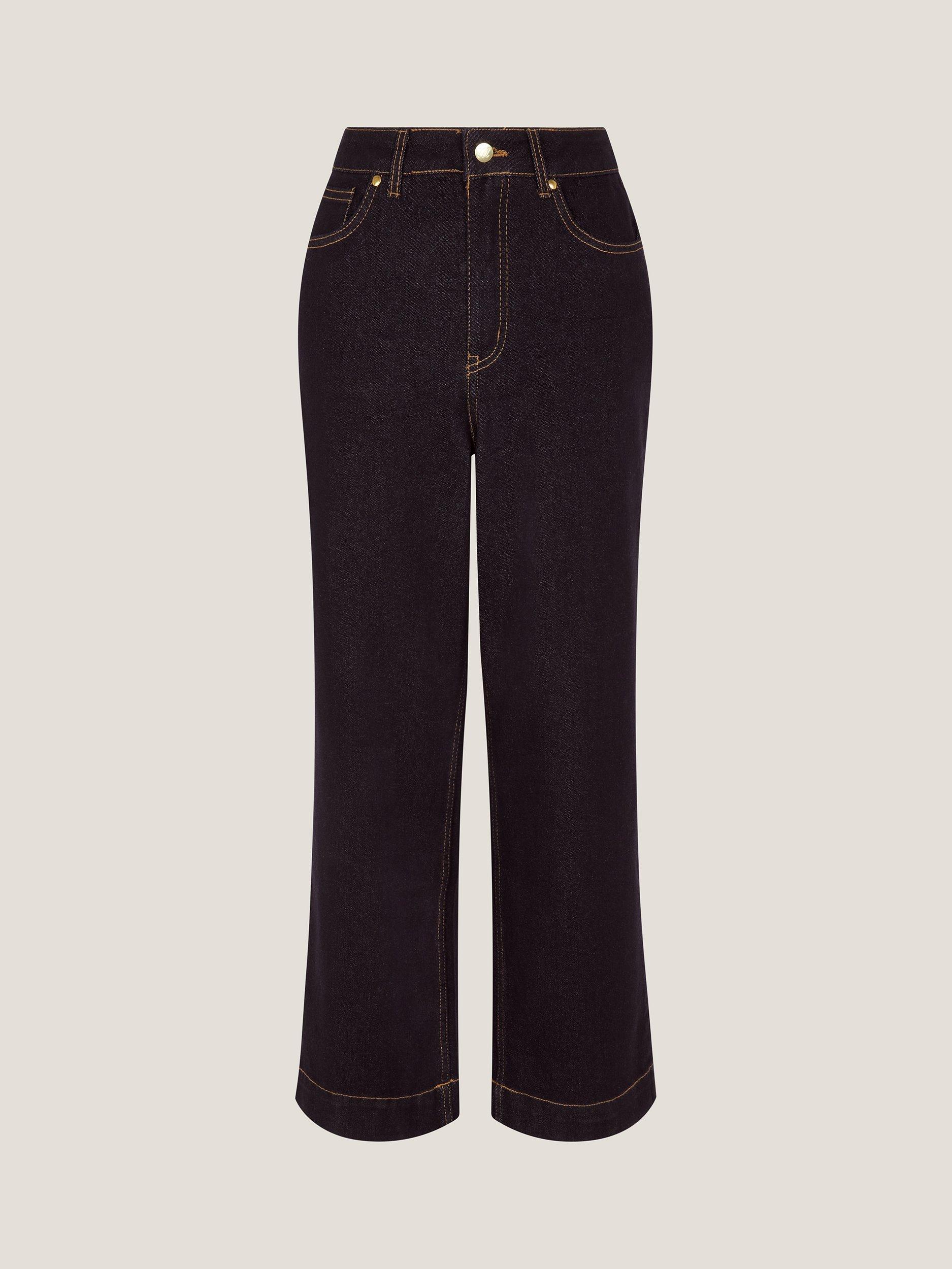 Product image 5 of 5, which shows Monsoon Teri Wide Leg Jeans, Indigo, 8