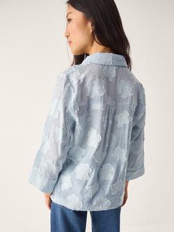 Monsoon Ayla Jacquard Shirt, Blue - view 2, Blue