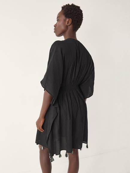 Monsoon Jada Embellished Mini Kaftan, Black - view 2, Black