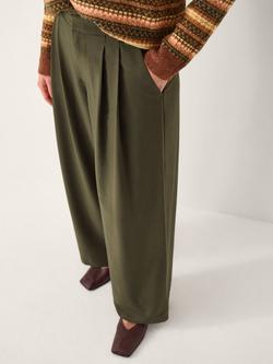 Monsoon Esther Pleated Trousers, Khaki, Khaki