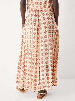 Monsoon Maddie Floral Wide Leg Trousers, Ivory - view 2, Ivory