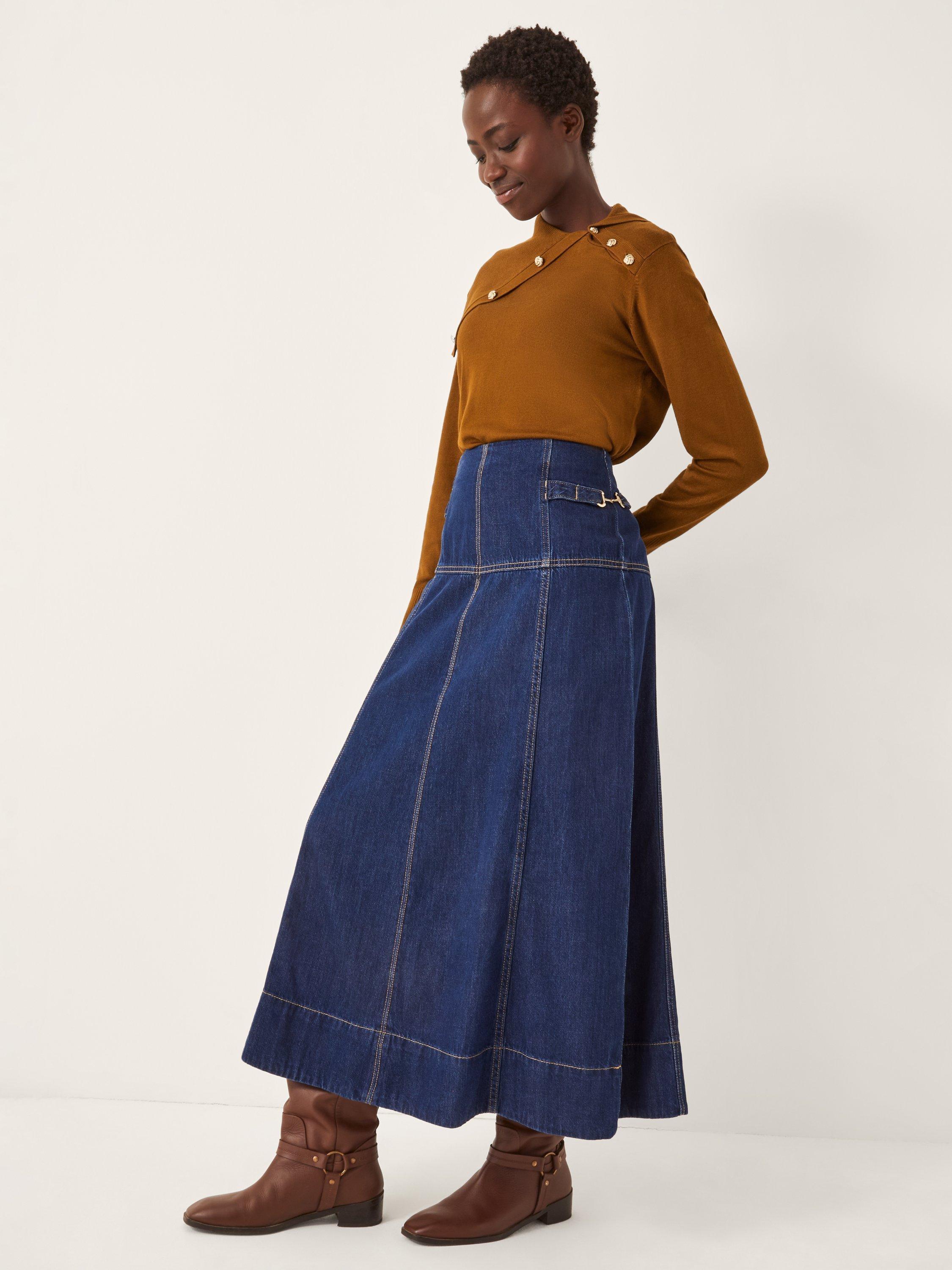 Product image 4 of 5, which shows Monsoon Kay Asymmetric Collar Jumper containing LENZING™ ECOVERO™ Viscose, Rust, S