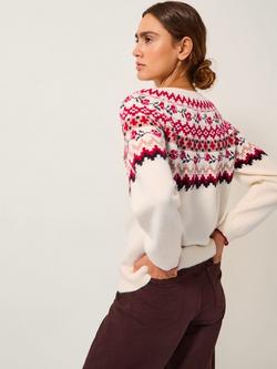 Monsoon Rhi Fair Isle Jumper, Ivory/Multi - view 2, Ivory/Multi