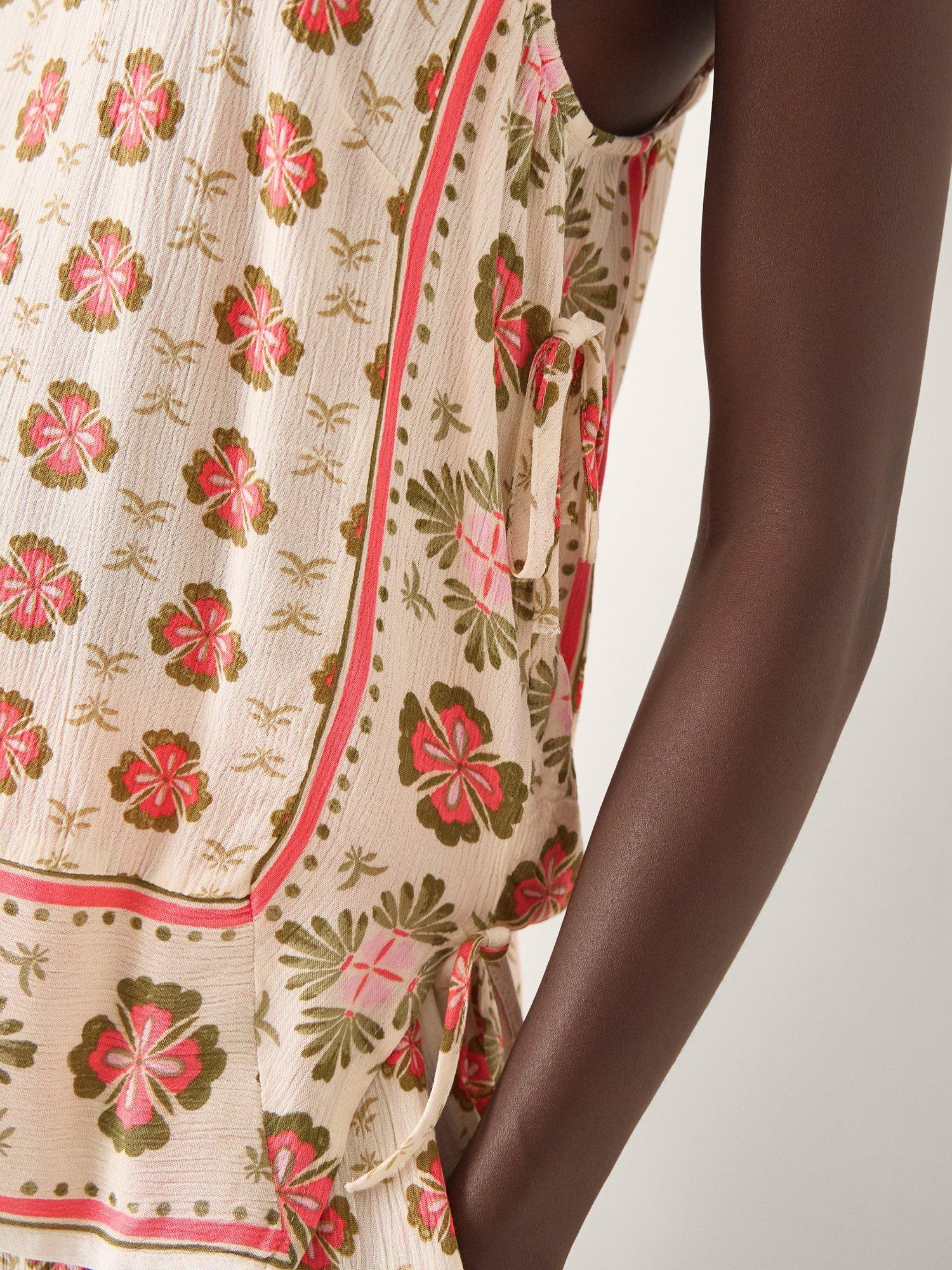 Product image 4 of 5, which shows Monsoon Maddie Floral Cami Top, Ivory, S