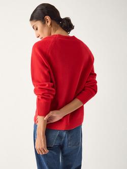 Monsoon Bray Button Side Jumper, Red - view 2, Red