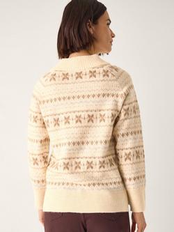Monsoon Febe Fair Isle Jumper, Ivory - view 2, Ivory