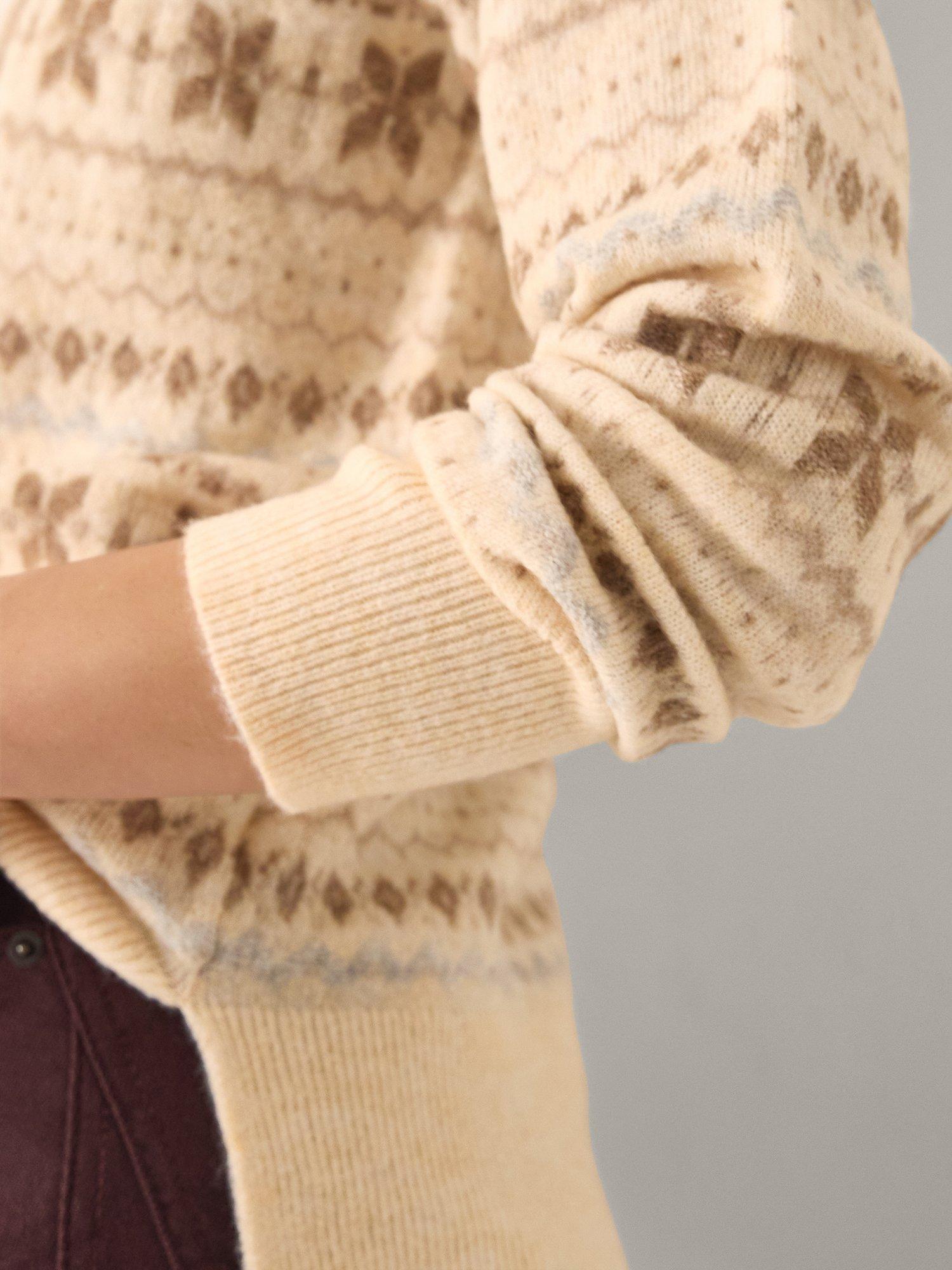 Product image 4 of 5, which shows Monsoon Febe Fair Isle Jumper, Ivory, S
