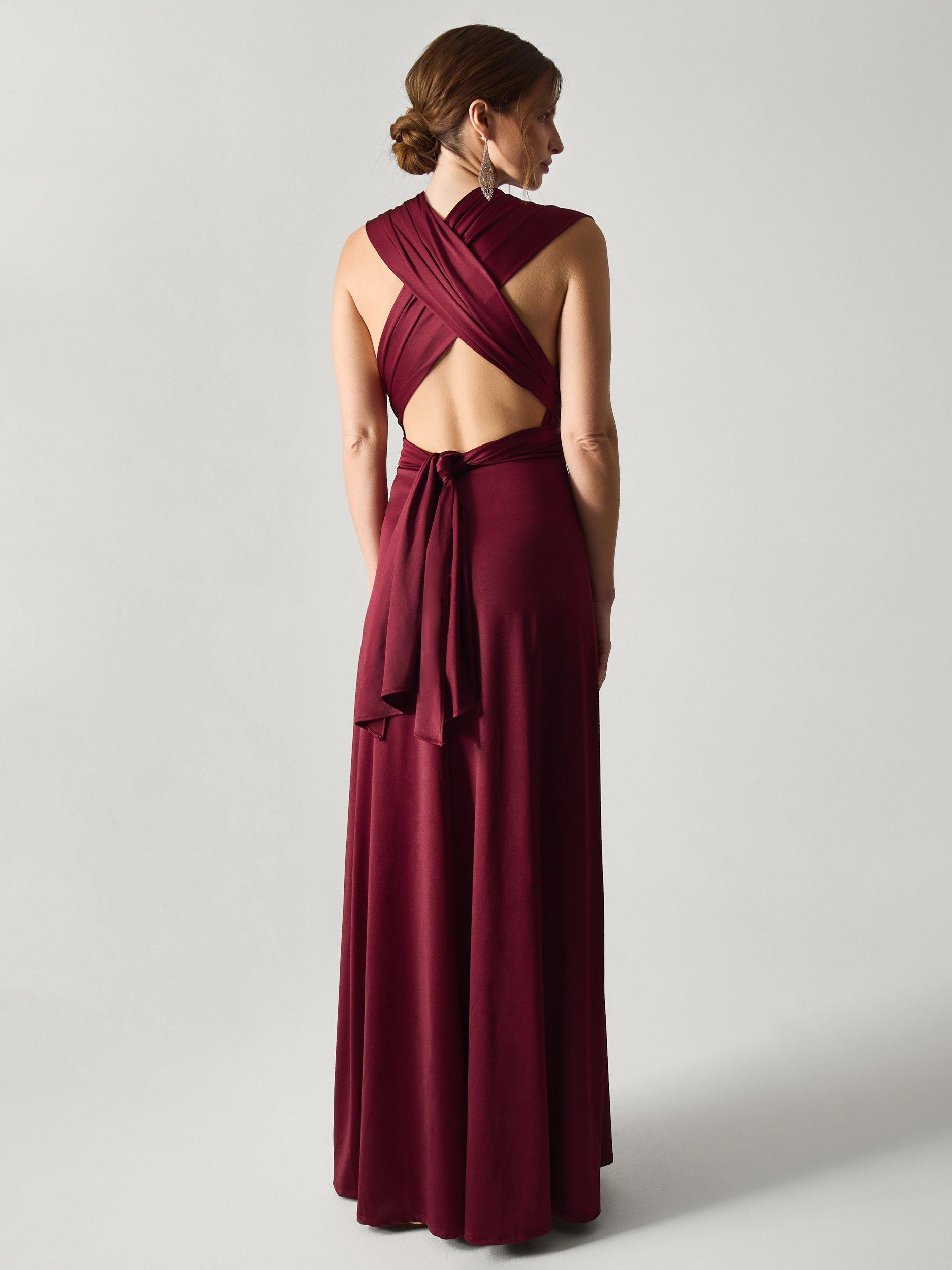 Monsoon Thea Multiway Bridesmaid Dress, Burgundy