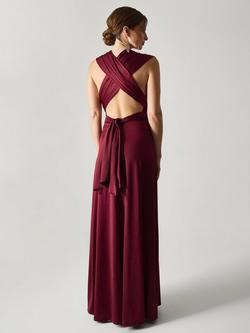 Monsoon Thea Multiway Bridesmaid Dress - view 2, Burgundy