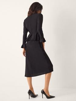 Monsoon Willow Peplum Waist Midi Dress, Black - view 2, Black