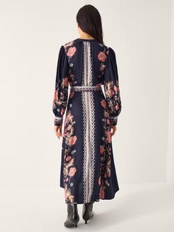 Monsoon Rosalie Floral Shirt Midi Dress, Navy - view 2, Navy