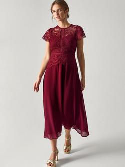Monsoon Monica Lace Bridesmaid Dress, Burgundy
