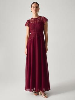 Monsoon Monica Lace Bridesmaid Dress, Burgundy