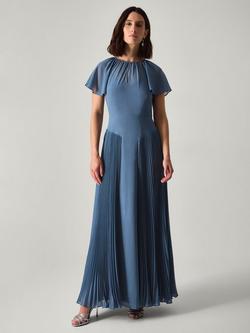 Monsoon Madison Pleated Panel Bridesmaid Dress, Petrol