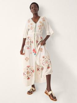 Monsoon Juniper Embroidered Maxi Dress, White, White