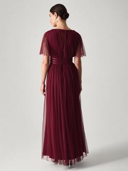 Monsoon Emily Tulle Bridesmaid Dress - view 2, Burgundy