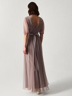 Monsoon Ellie Tulle Maxi Dress - view 2, Mink