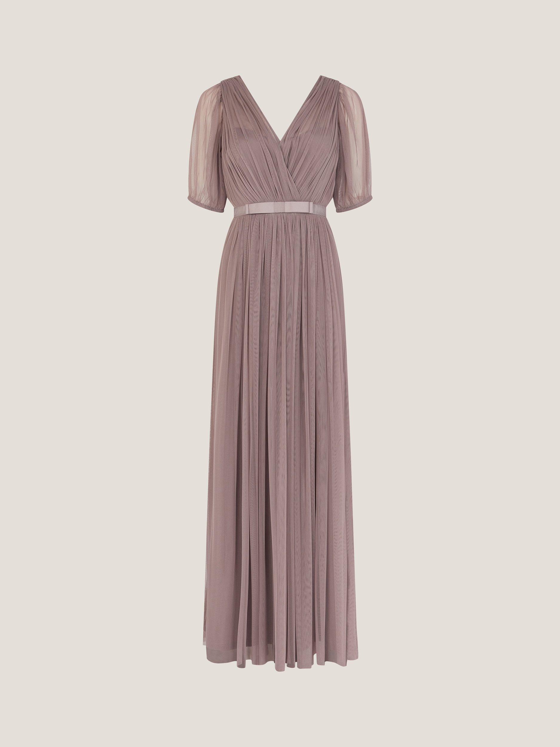 Product image 5 of 5, which shows Monsoon Ellie Tulle Maxi Dress, Mink, 6