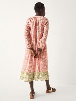 Monsoon Elma Floral Beach Midi Dress, Pink - view 2, Pink