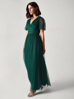Monsoon Emily Tulle Bridesmaid Dress, Dark Green