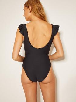 Monsoon Kaylie Ruffle Swimsuit, Black - view 2, Black