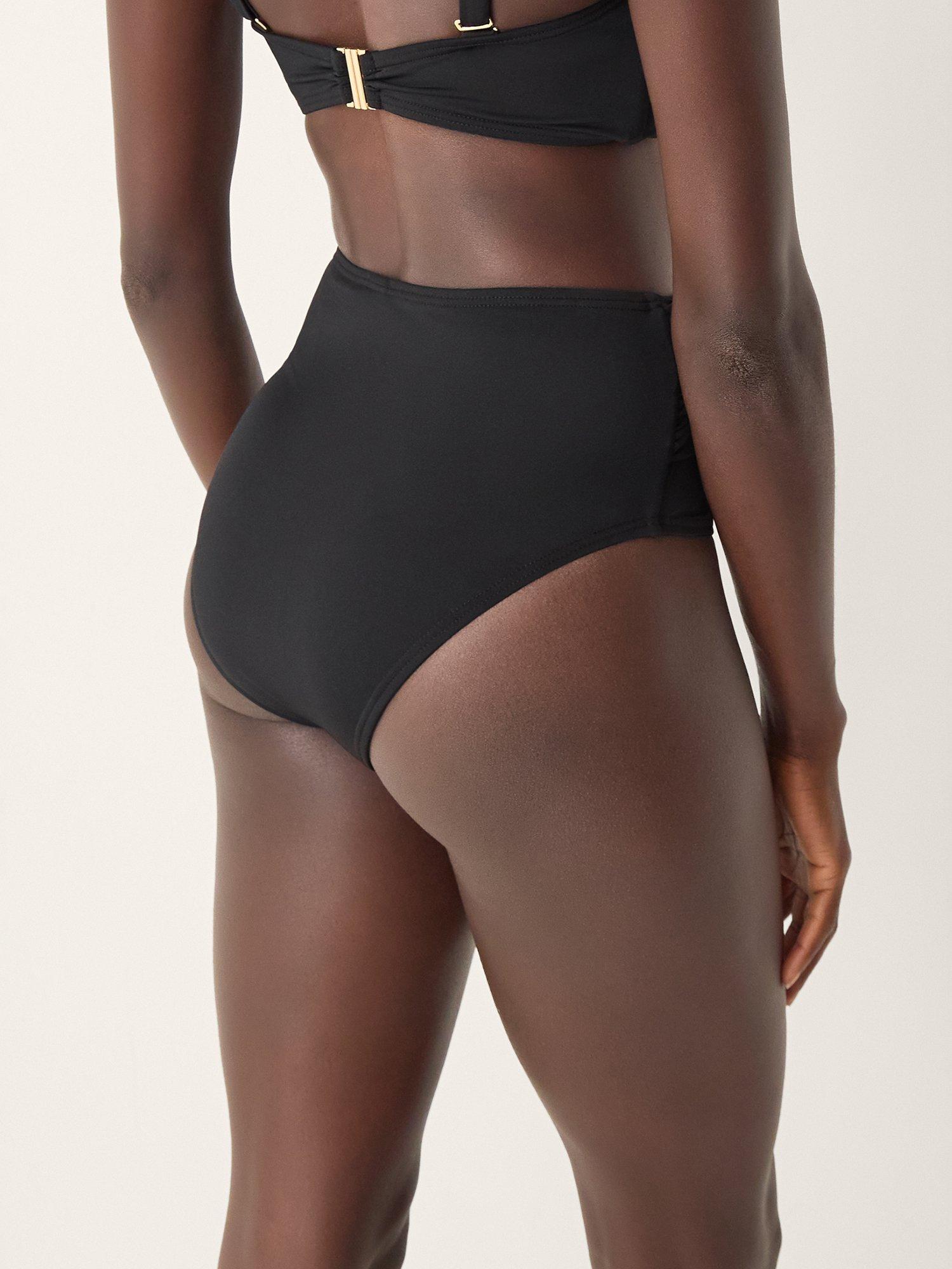 Product image 2 of 5, which shows Monsoon Cindy High Waist Bikini Bottoms, Black, 8