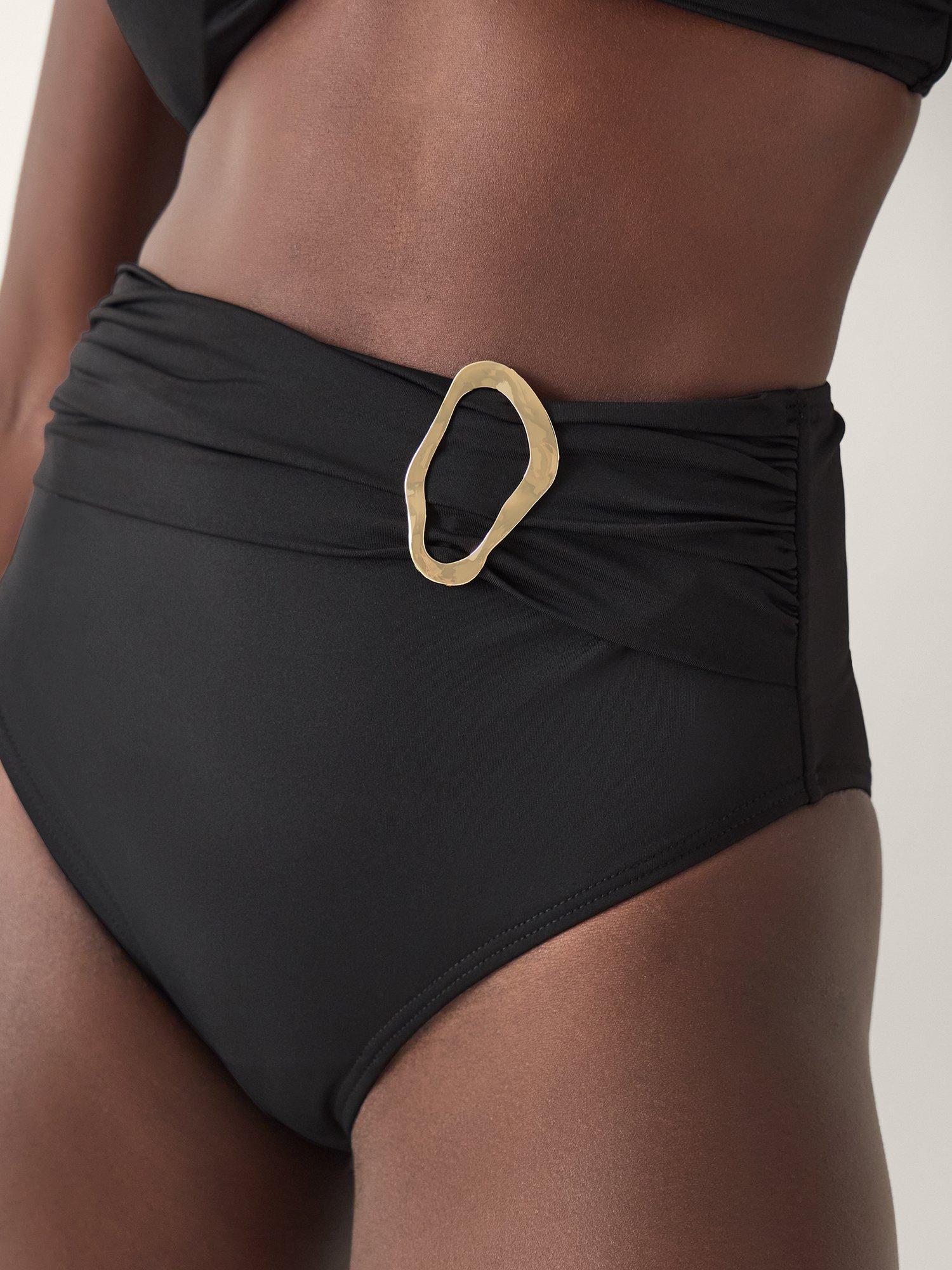 Product image 3 of 5, which shows Monsoon Cindy High Waist Bikini Bottoms, Black, 8