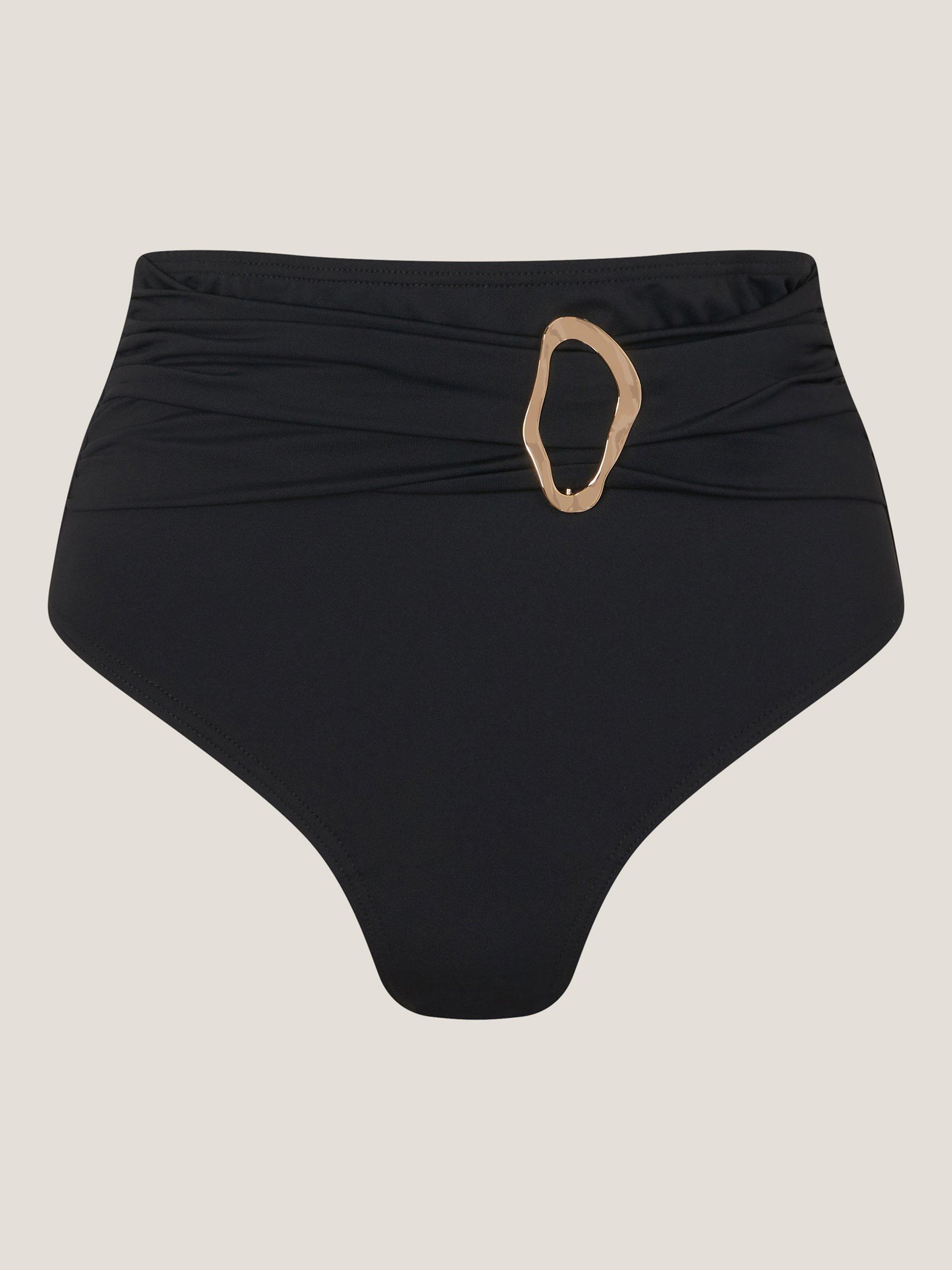 Product image 5 of 5, which shows Monsoon Cindy High Waist Bikini Bottoms, Black, 8