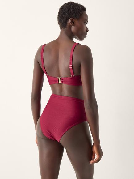 Monsoon Mia High Waist Bikini Bottoms, Burgundy - view 2, Burgundy