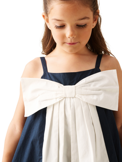 Angel & Rocket Kids' Bow Front Swing Dress, Blue - view 2, Blue