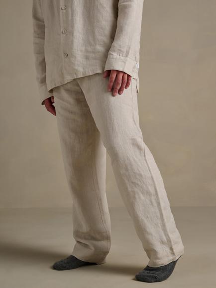 Bedfolk Super Soft Linen Trousers, Clay, Clay
