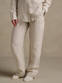 Bedfolk Relaxed Pure Linen Trousers, Clay, Clay