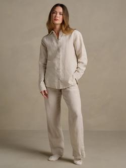 Bedfolk Relaxed Pure Linen Shirt, Clay - view 2, Clay