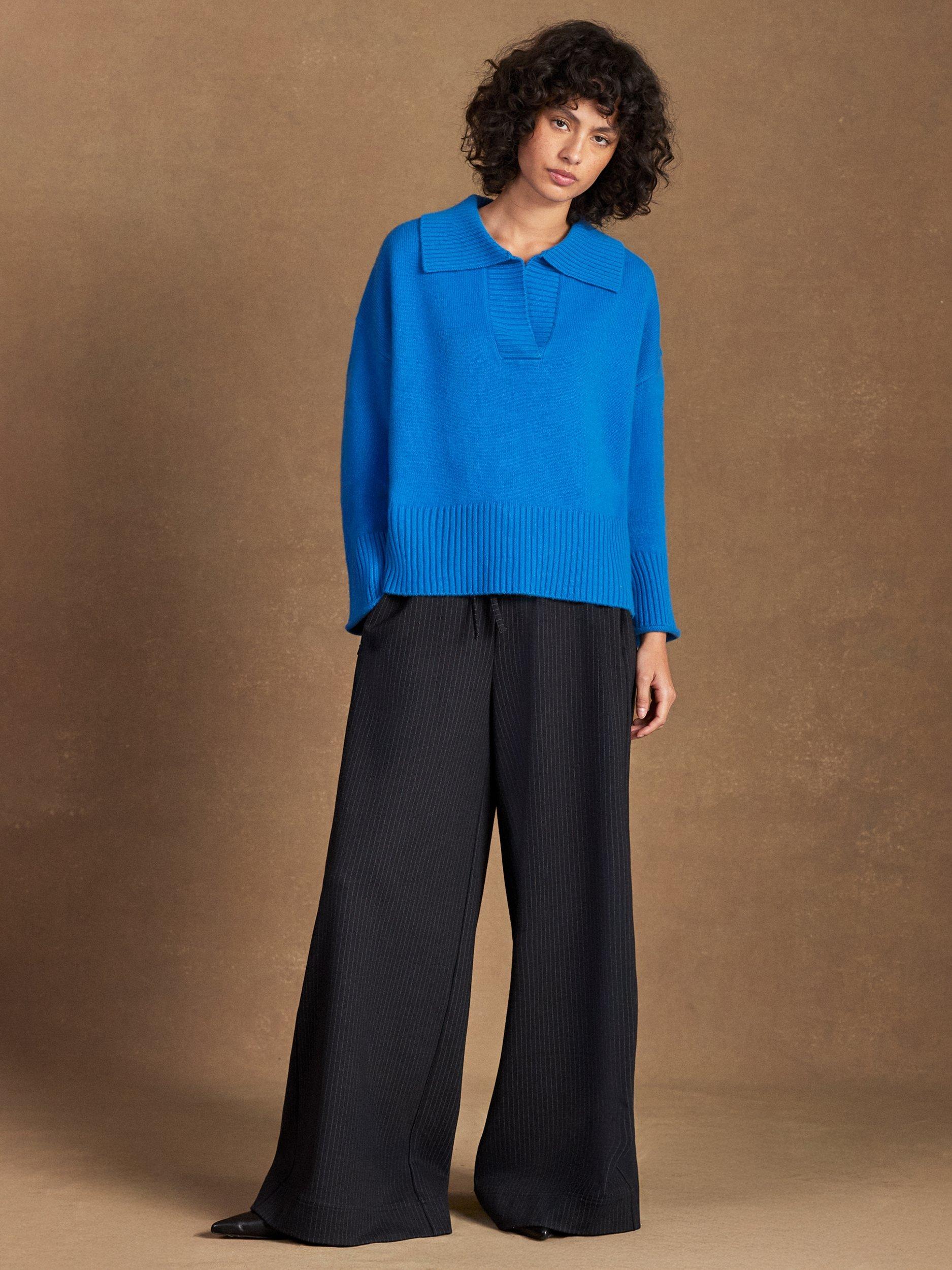 Product image 5 of 6, which shows Ro&Zo Collar Wool Blend Jumper, Blue, XS