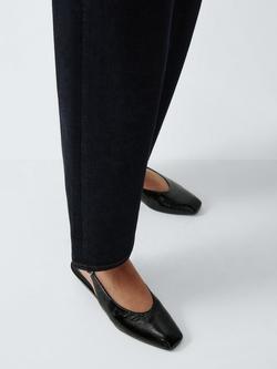 John Lewis Carnaby Leather Chisel Toe Demi Wedge Slingback Court Shoes, Black - view 2, Black