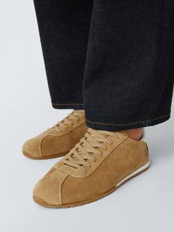 John Lewis Eagle Suede Runner Trainers, Camel - view 2, Camel