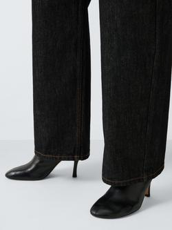 John Lewis West Leather Round Toe High Heel Shoe Boots, Black - view 2, Black