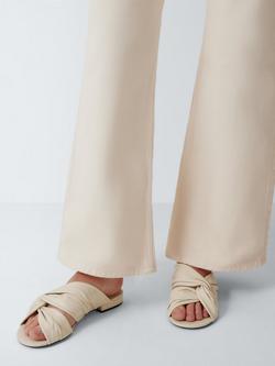 John Lewis Leona Leather Soft Ruched Knot Dressy Slider Sandals, Off White - view 2, Off White