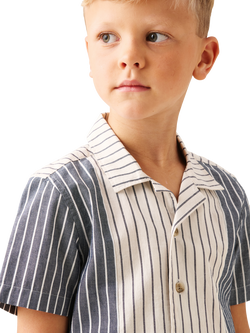 Angel & Rocket Kids' Cotton Short Sleeve Cut And Sew Striped Shirt, Multi - view 2, Multi