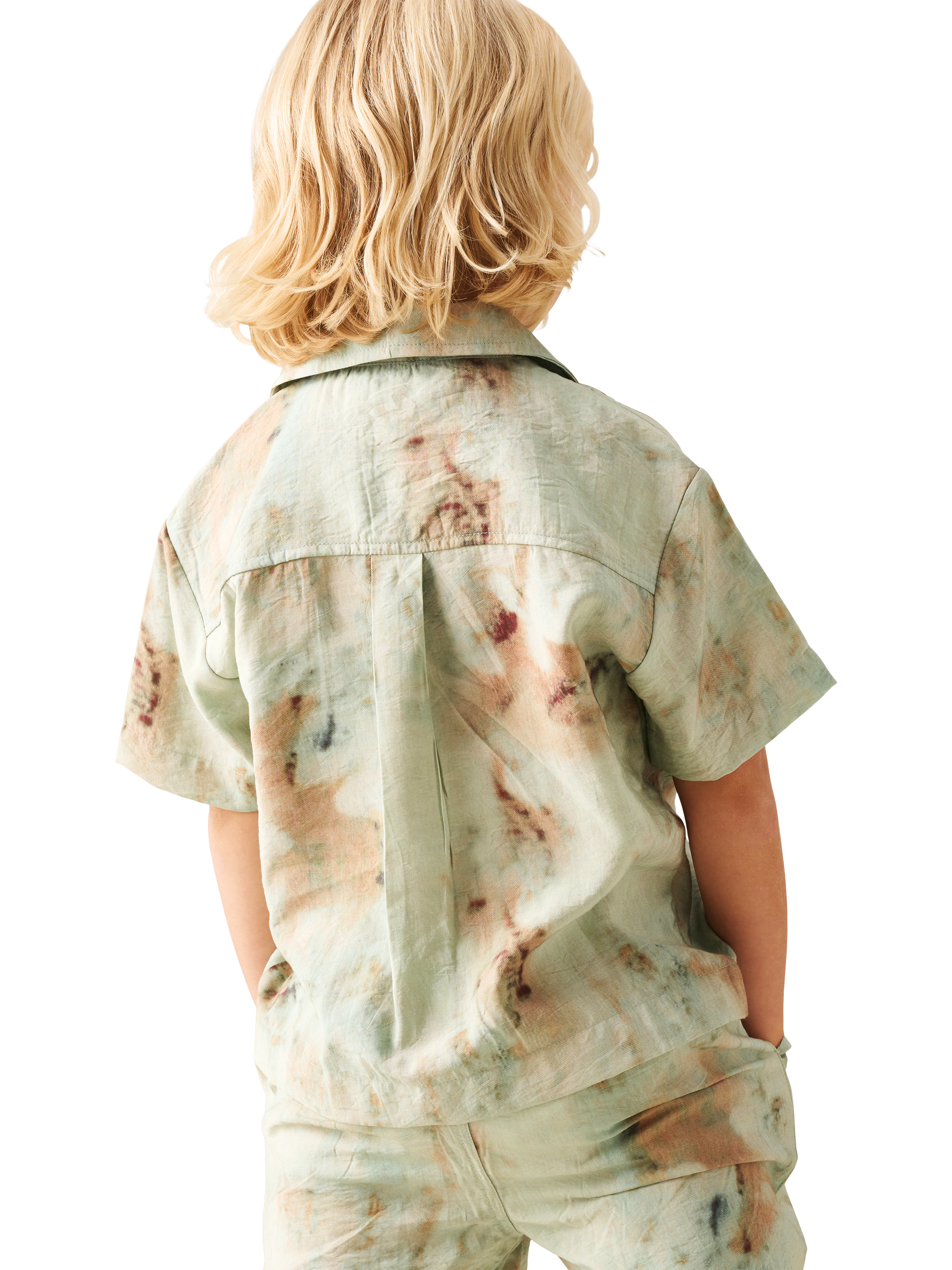 Product image 2 of 4, which shows Angel & Rocket Kids' Tie Dye Print Shirt, Multi, 3 years