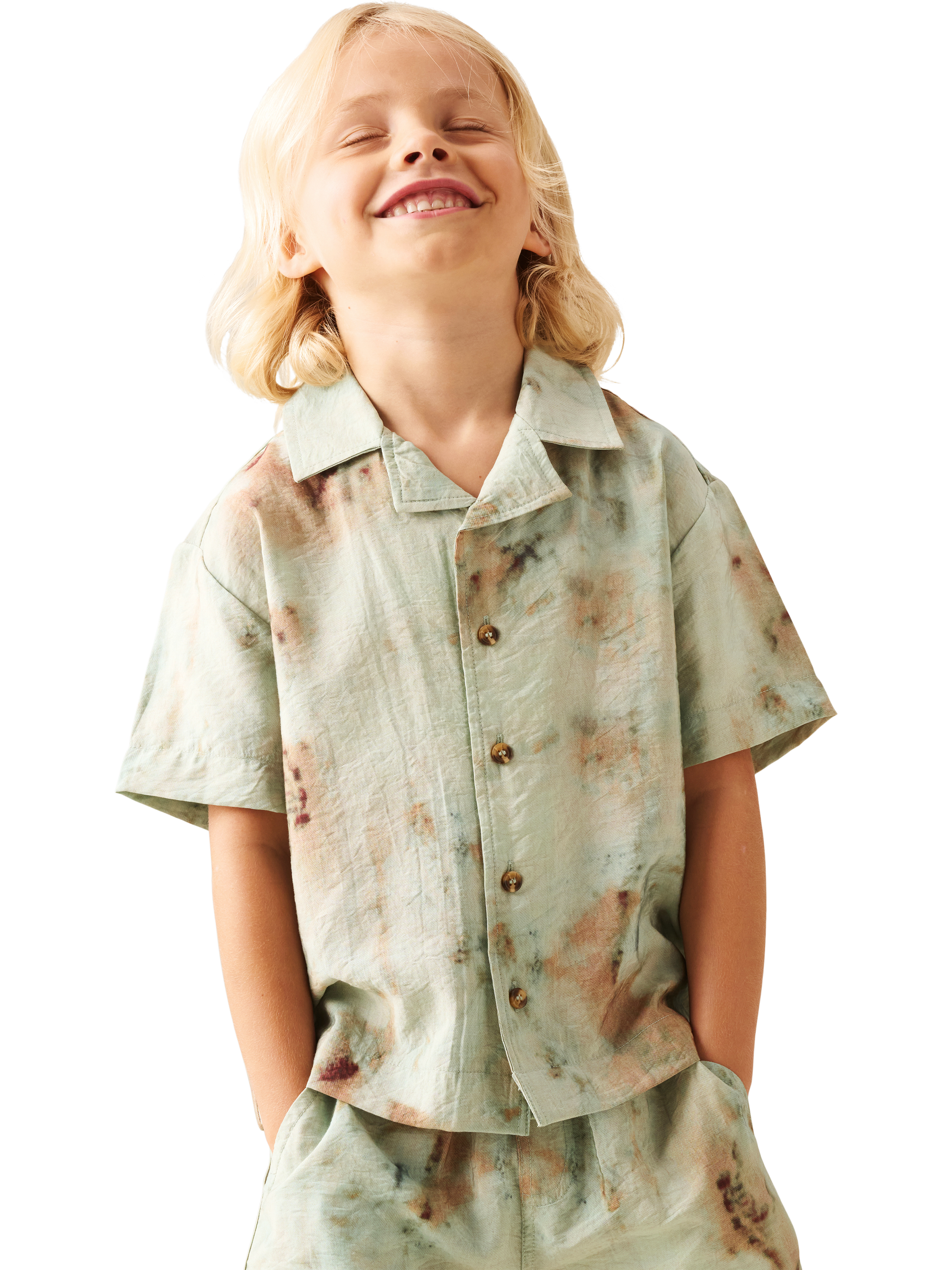 Product image 3 of 4, which shows Angel & Rocket Kids' Tie Dye Print Shirt, Multi, 3 years
