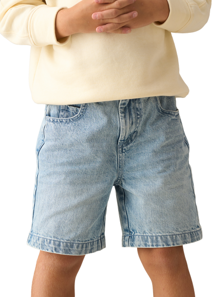 Angel & Rocket Kids' Relaxed Denim Shorts, Blue, Blue