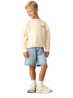 Angel & Rocket Kids' Relaxed Denim Shorts, Blue - view 2, Blue