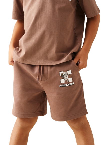 Angel & Rocket Kids' x Minecraft Sweat Shorts, Brown, Brown