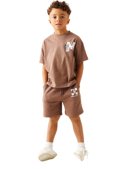 Angel & Rocket Kids' x Minecraft Sweat Shorts, Brown - view 2, Brown