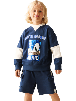 Angel & Rocket Kids' x Sonic Stripe Shorts, Blue - view 2, Blue