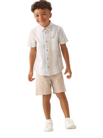 Angel & Rocket Kids' Cotton Rich Chino Shorts, Grey - view 2, Grey