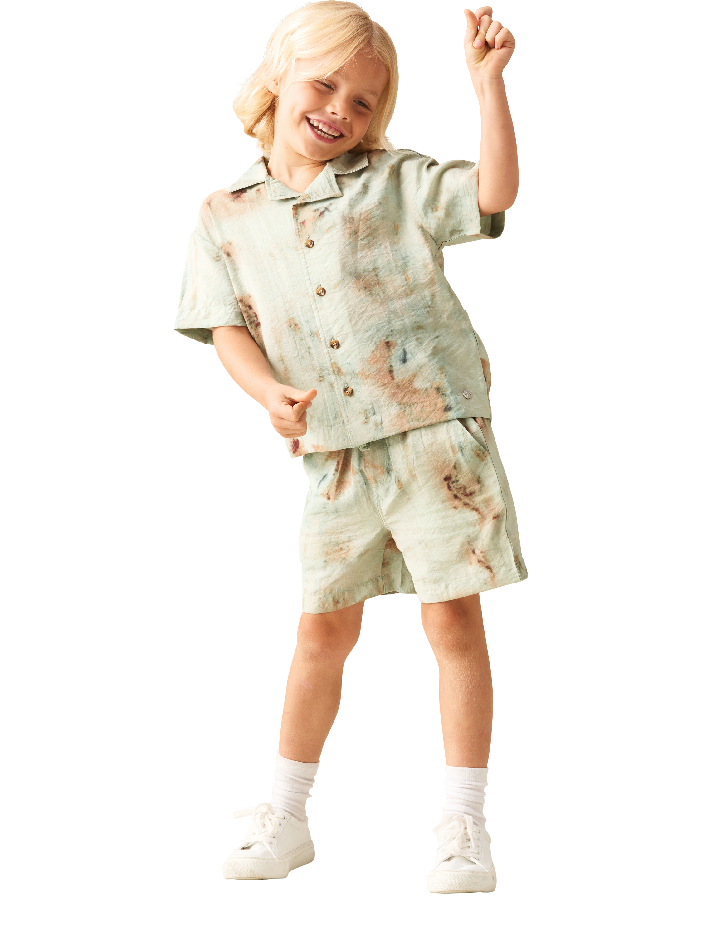 Product image 2 of 7, which shows Angel & Rocket Kids' Tie Dye Print Shorts, Multi, 3 years